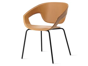 VAD IMPILABILE CUOIETTO - Tanned leather chair with armrests _ Casamania & Horm